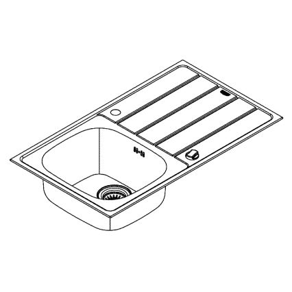 GROHE 31562SD1 - Set chiuvetă și baterie de bucătărie BAU, 860 x 500 mm, oțel inoxidabil