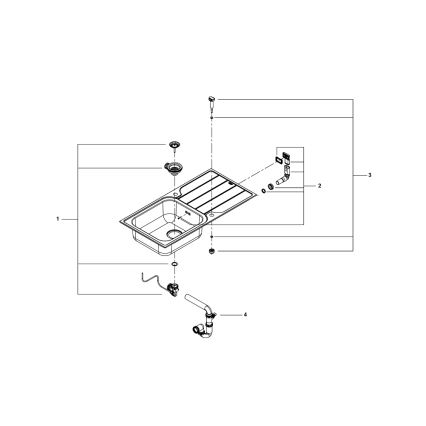 GROHE 31563SD1 - Chiuvetă K500 din oțel inoxidabil, 1000 × 500 mm