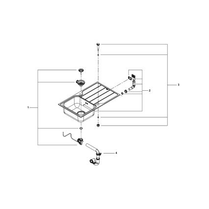 GROHE 31571SD1 - Chiuvetă K500 860 × 500 mm, inox