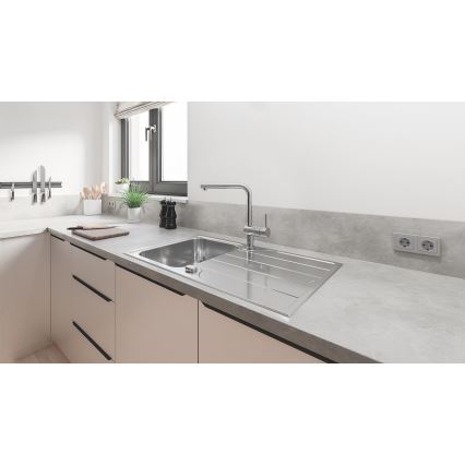 GROHE 31573SD1 - Set chiuvetă de bucătărie K500 cu scurgător și baterie A, 86×50 cm, oțel inoxidabil