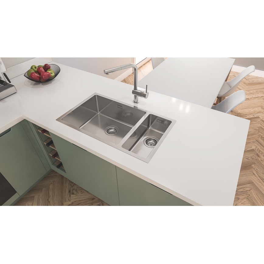 GROHE 31573SD1 - Set chiuvetă de bucătărie K500 cu scurgător și baterie A, 86×50 cm, oțel inoxidabil