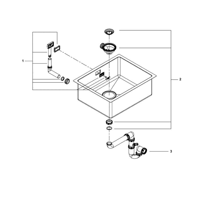GROHE 31574SD1 - Chiuvetă de bucătărie K700U 550 x 450 mm inox