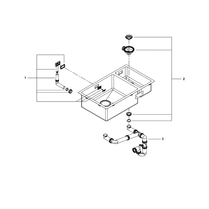 GROHE 31575SD1 - Chiuvetă de bucătărie K700U, 760 × 450 mm, inox