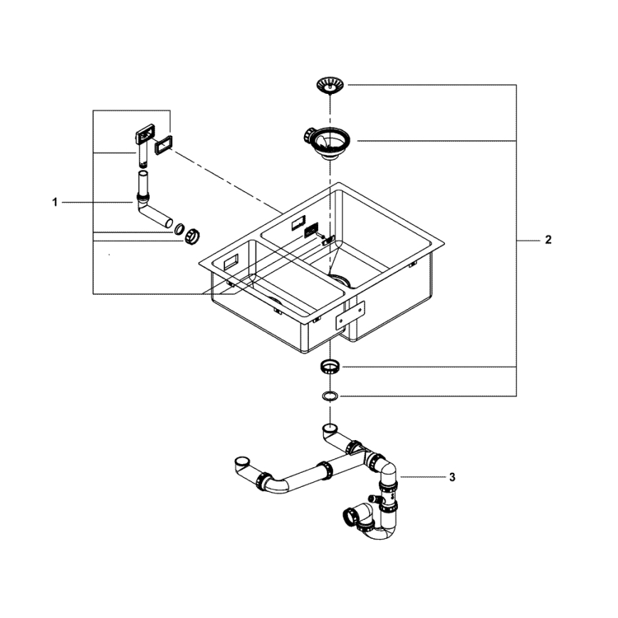 GROHE 31576SD1 - Chiuvetă de bucătărie K700U 595 × 450 mm, inox