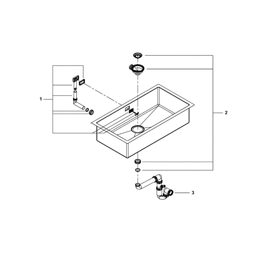 GROHE 31580SD1 - Chiuvetă de bucătărie K700, 864 × 464 mm, oțel inoxidabil