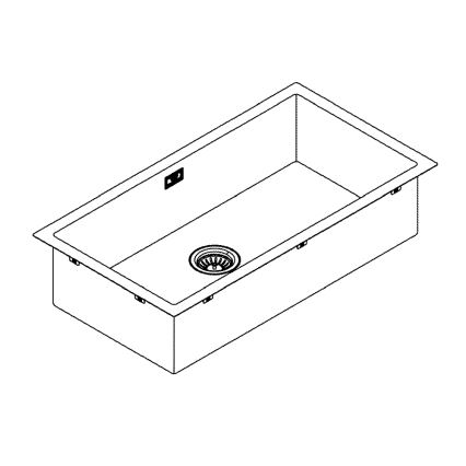 GROHE 31580SD1 - Chiuvetă de bucătărie K700, 864 × 464 mm, oțel inoxidabil