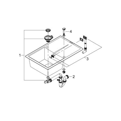 GROHE 31639AP0 - Chiuvetă din compozit K400, 780 × 500 mm, neagră