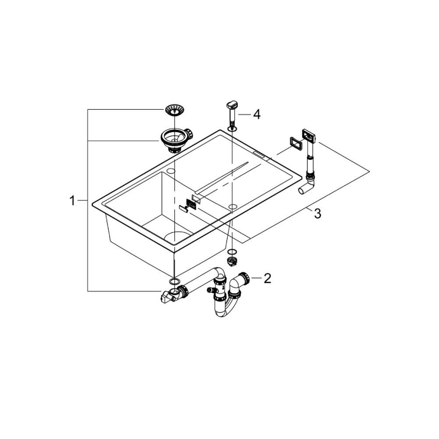 GROHE 31639AP0 - Chiuvetă din compozit K400, 780 × 500 mm, neagră