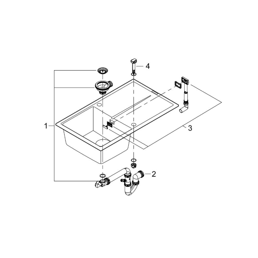 GROHE 31640AP0 - Chiuvetă din compozit K400, 860 × 500 mm, neagră