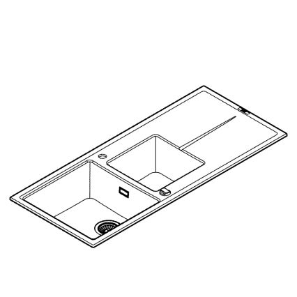 GROHE 31643AP0 - Chiuvetă din compozit K400 1160 × 500 mm negru