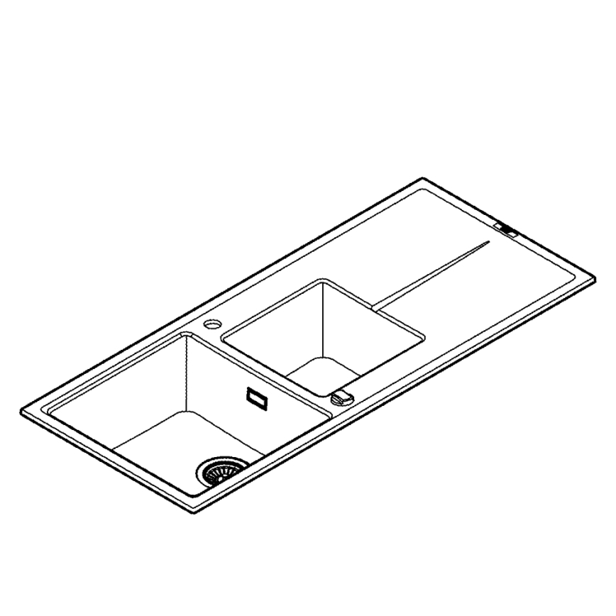 GROHE 31643AP0 - Chiuvetă din compozit K400 1160 × 500 mm negru