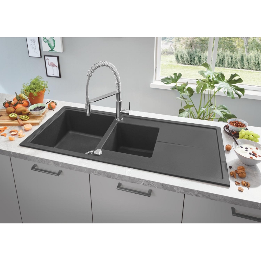 GROHE 31643AP0 - Chiuvetă din compozit K400 1160 × 500 mm negru