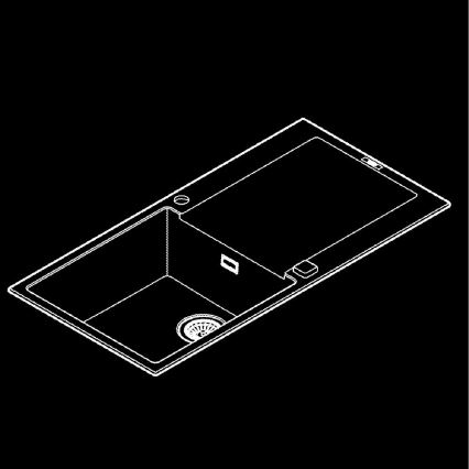 GROHE 31645AP0 - Chiuvetă K500 1000 × 500 mm piatră/negru