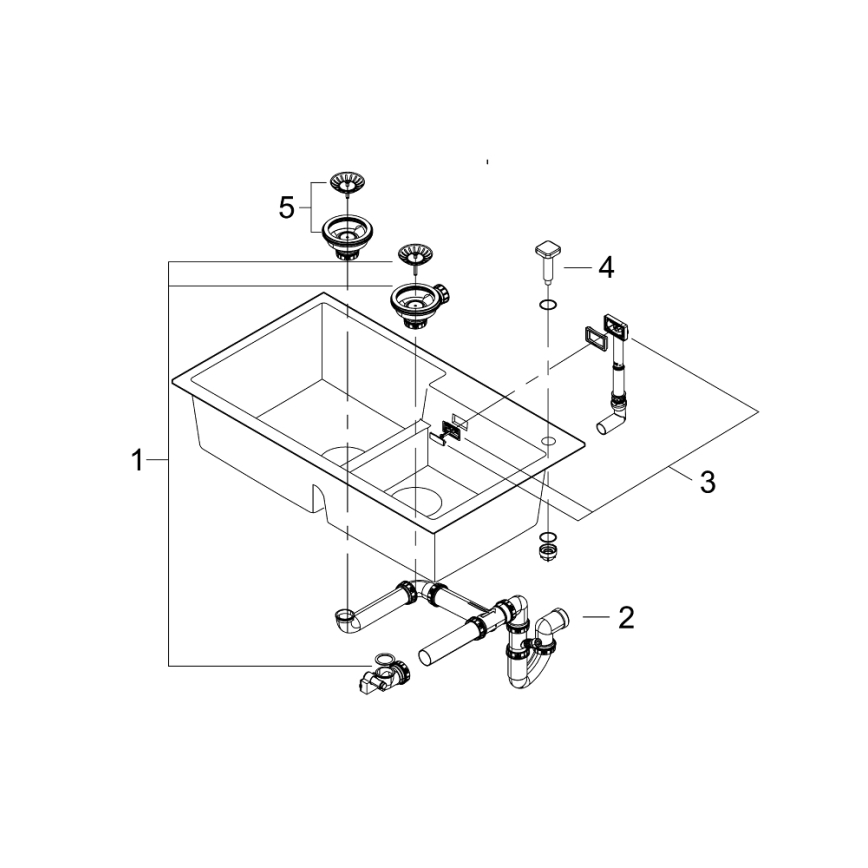 GROHE 31649AP0 - Chiuvetă din compozit K500 860 × 500 mm, neagră