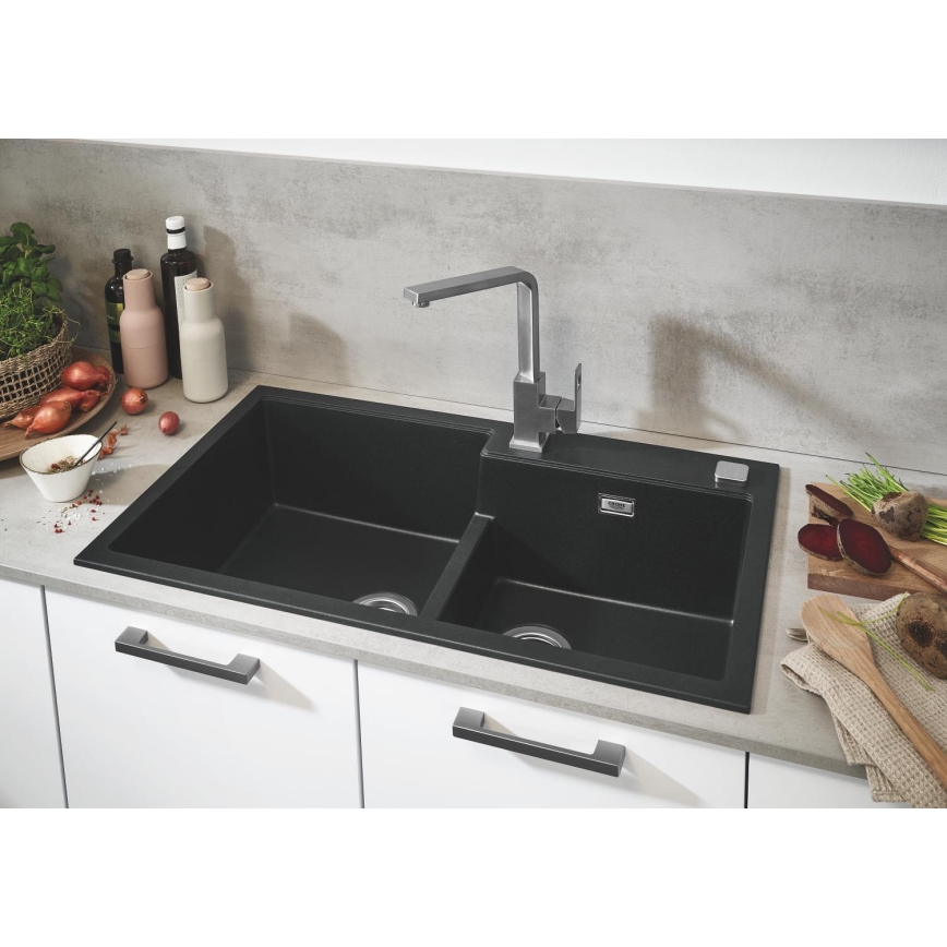 GROHE 31649AP0 - Chiuvetă K500, 860 × 500 mm, din granit, neagră