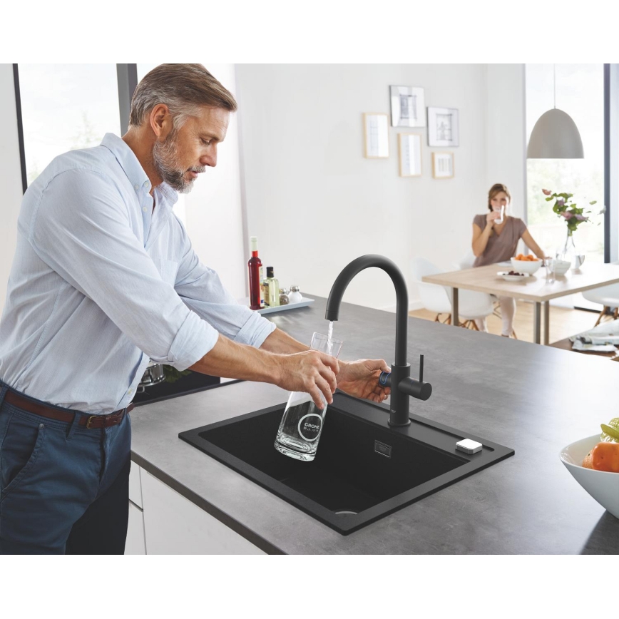 GROHE 31651AP0 - Chiuvetă de bucătărie K700, 560 × 510 mm, granit, negru