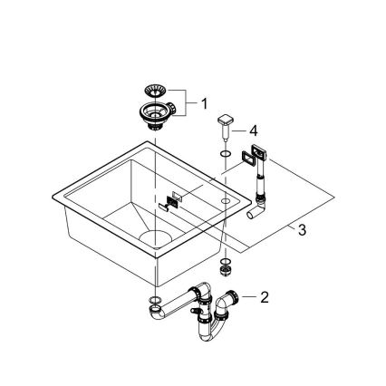 GROHE 31651AP0 - Chiuvetă din compozit K700, 560 × 510 mm, neagră