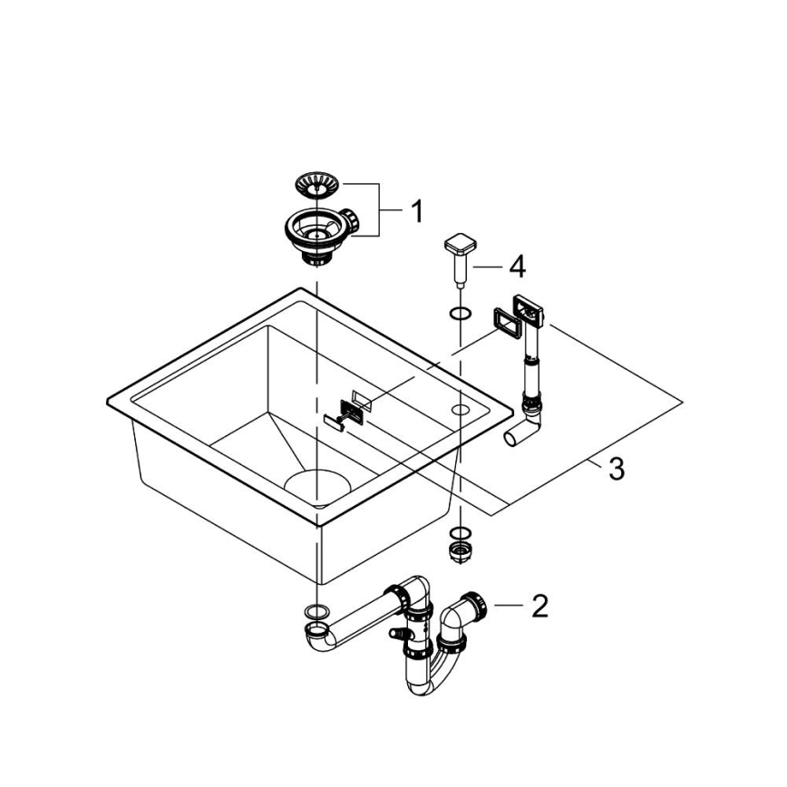 GROHE 31651AP0 - Chiuvetă din compozit K700, 560 × 510 mm, neagră