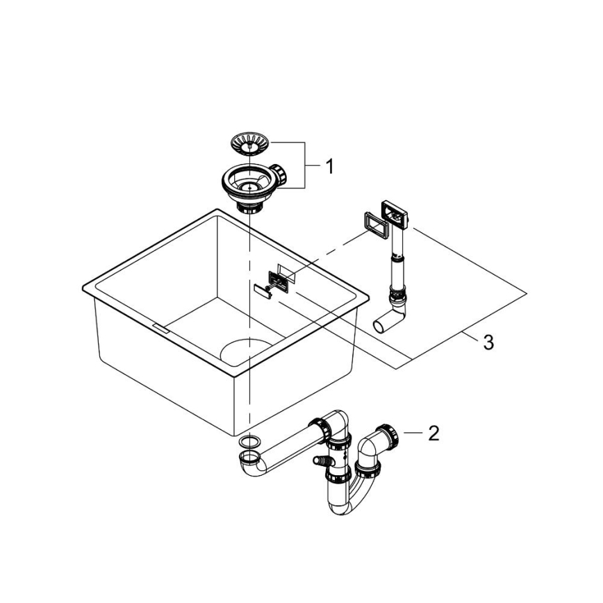 GROHE 31653AP0 - Chiuvetă din compozit K700U 457 × 406 mm, neagră