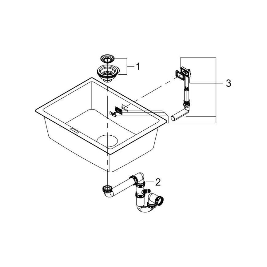 GROHE 31655AP0 - Chiuvetă din compozit K700U, 610 × 460 mm, negru