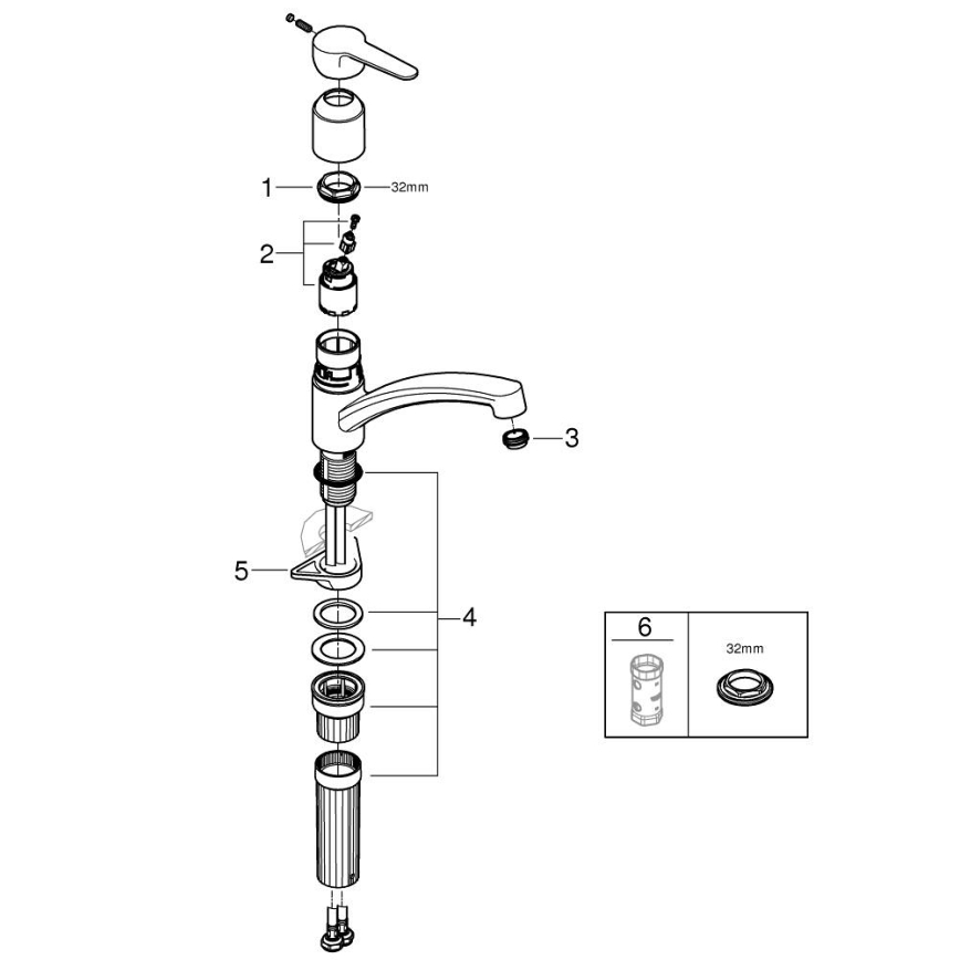 GROHE 31685000 - Baterie pentru chiuvetă STARTECO, crom lucios