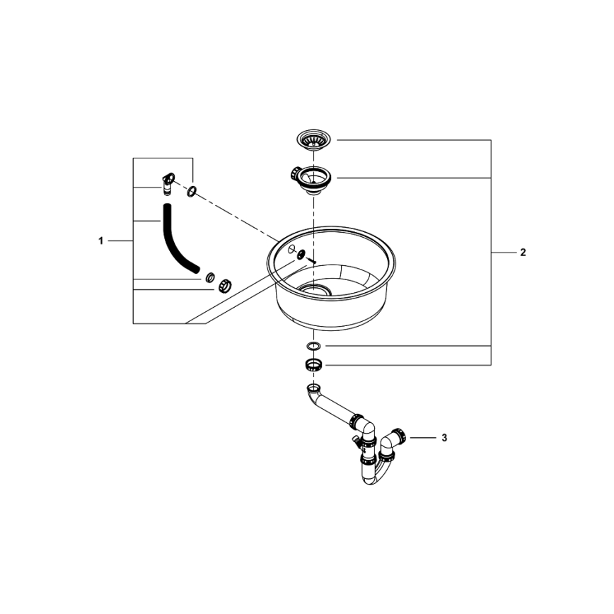 GROHE 31720SD0 - Chiuvetă K200 440 x 440 x 180 inox