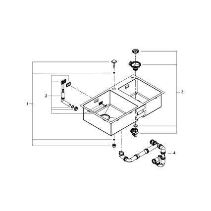 GROHE 31855SD0 - Chiuvetă de bucătărie K700 860 × 500 mm inox
