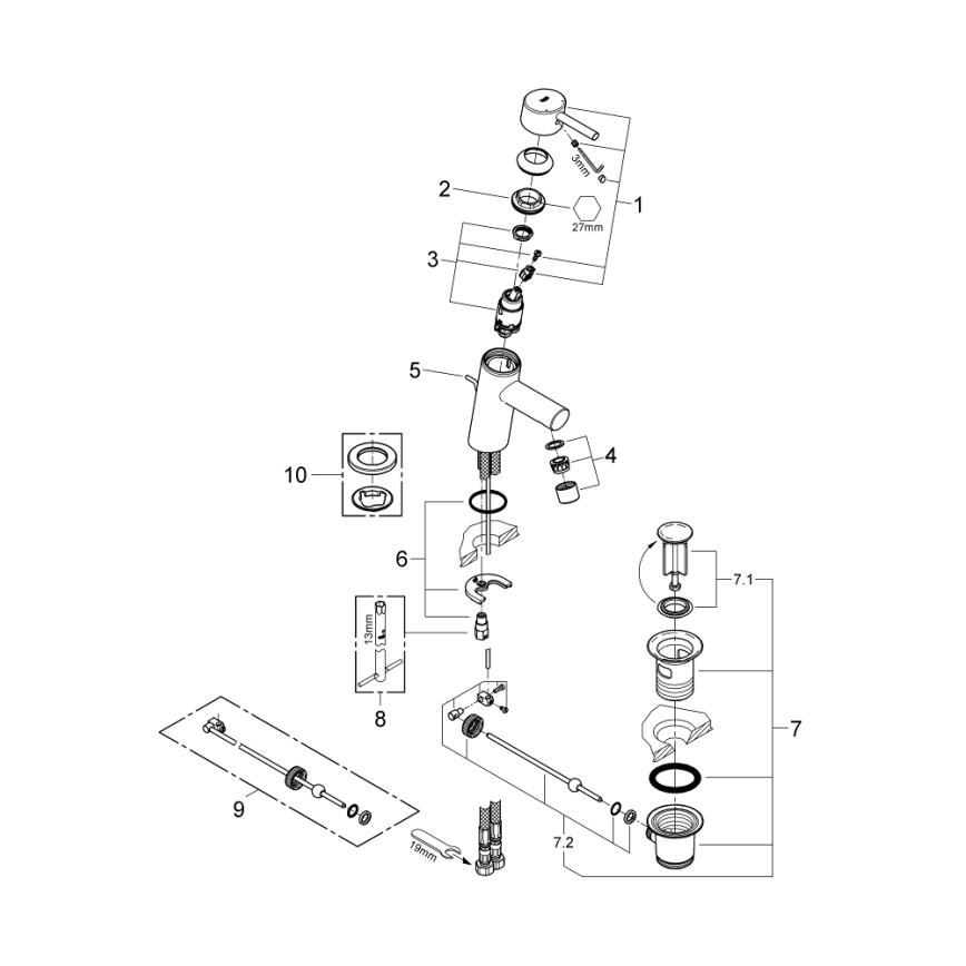 GROHE 32204001 - Baterie pentru lavoar CONCETTO DN 15, crom lucios
