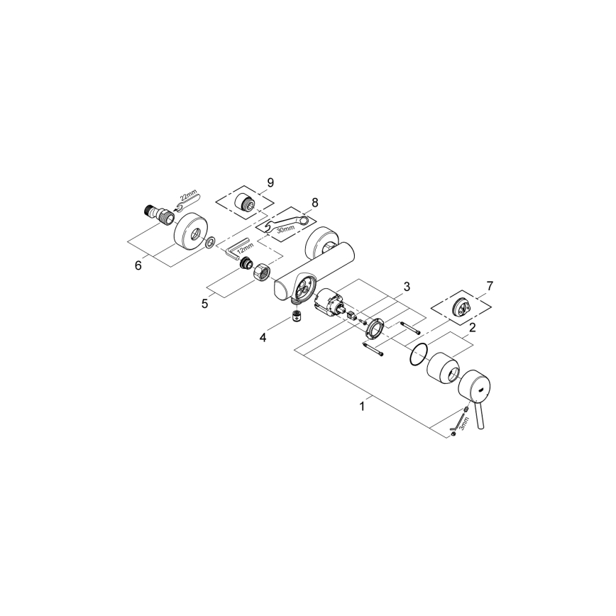 GROHE 32210001 - Baterie de duș CONCETTO DN 15, crom lucios