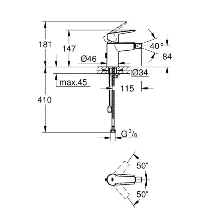 GROHE 32281002 - Baterie pentru bideu START S, crom lucios