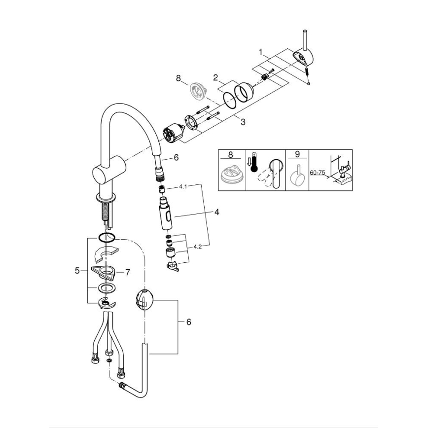 GROHE 32321DL2 - Baterie pentru chiuvetă, varianta A, finisaj bronz