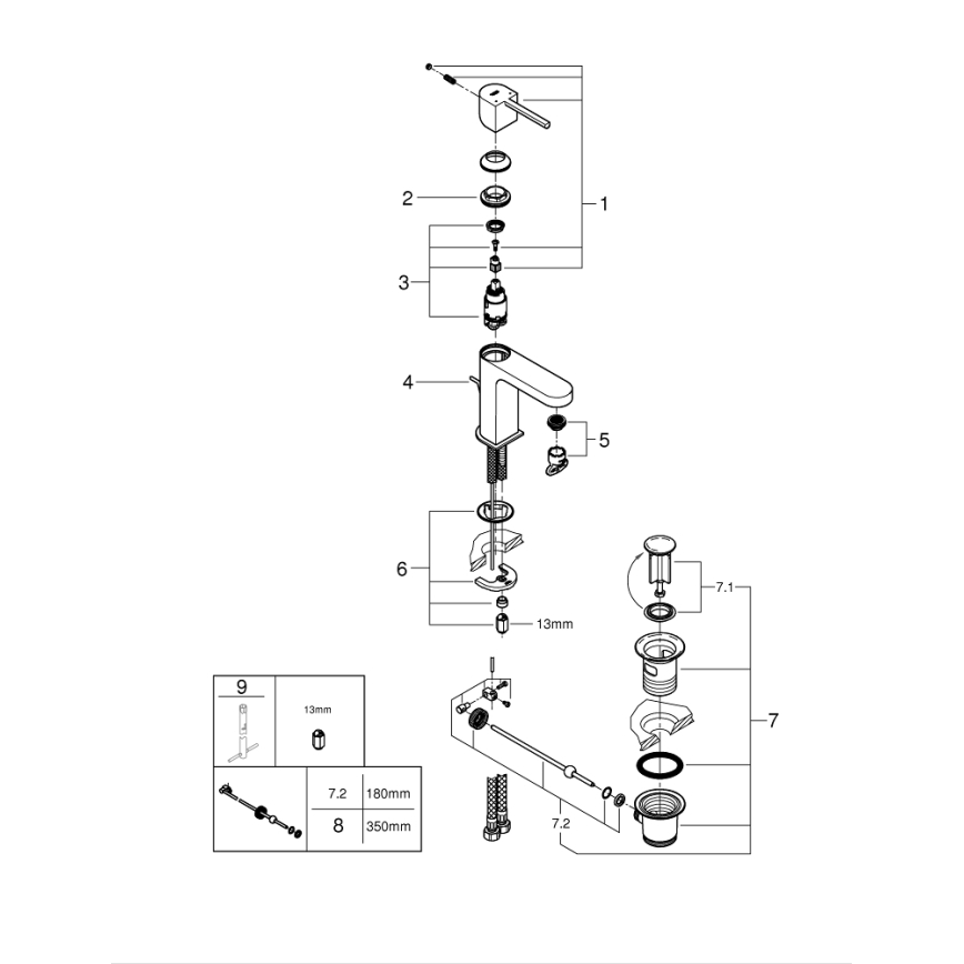 GROHE 32612003 - Baterie pentru lavoar PLUS, mărime S, crom lucios