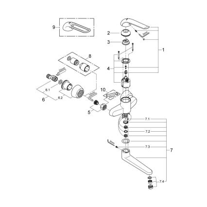 GROHE 32773000 - Baterie pentru lavoar EUROECO SPECIAL, 257 mm, crom lucios