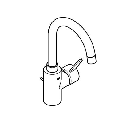 GROHE 32830001 - Baterie pentru lavoar EUROSMART COSMOPOLITAN, mărime L, crom