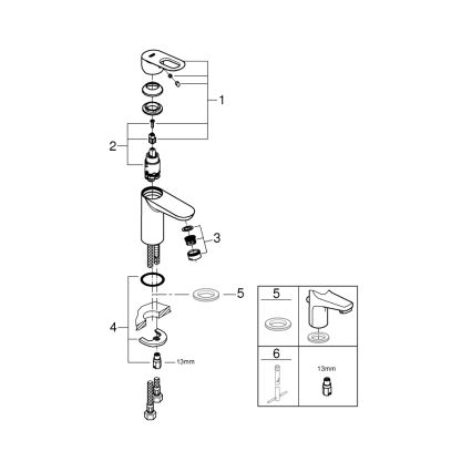 GROHE 32854000 - Baterie pentru lavoar BAULOOP, crom lucios
