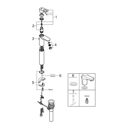 GROHE 32856000 - Baterie pentru lavoar BAULOOP 12” crom lucios