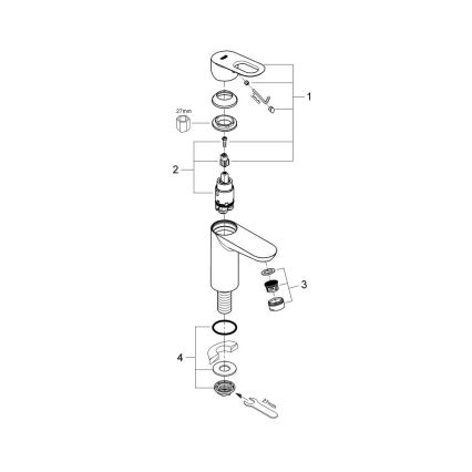 GROHE 32857000 - Ventil pentru montaj pe blat BAULOOP DN 15, crom lucios