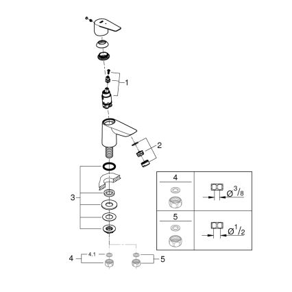 GROHE 32861001 - Baterie monocomandă BAUEDGE 131 mm, crom lucios