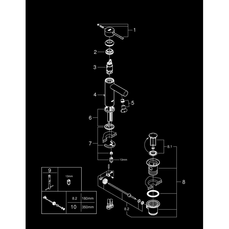 GROHE 32898001 - Baterie pentru lavoar ESSENCE DN 15 crom lucios
