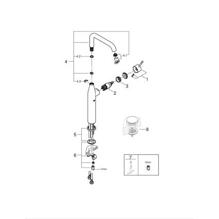GROHE 32901DL1 - Baterie lavoar ESSENCE, mărime XL, bronz