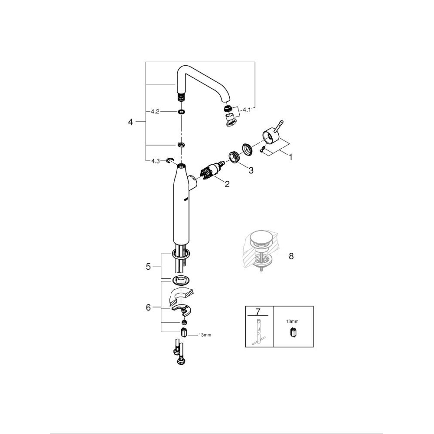 GROHE 32901DL1 - Baterie lavoar ESSENCE, mărime XL, bronz