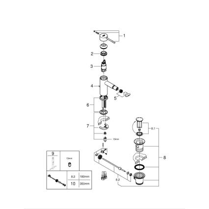 GROHE 32935DC1 - Baterie pentru bideu ESSENCE, din oțel inoxidabil