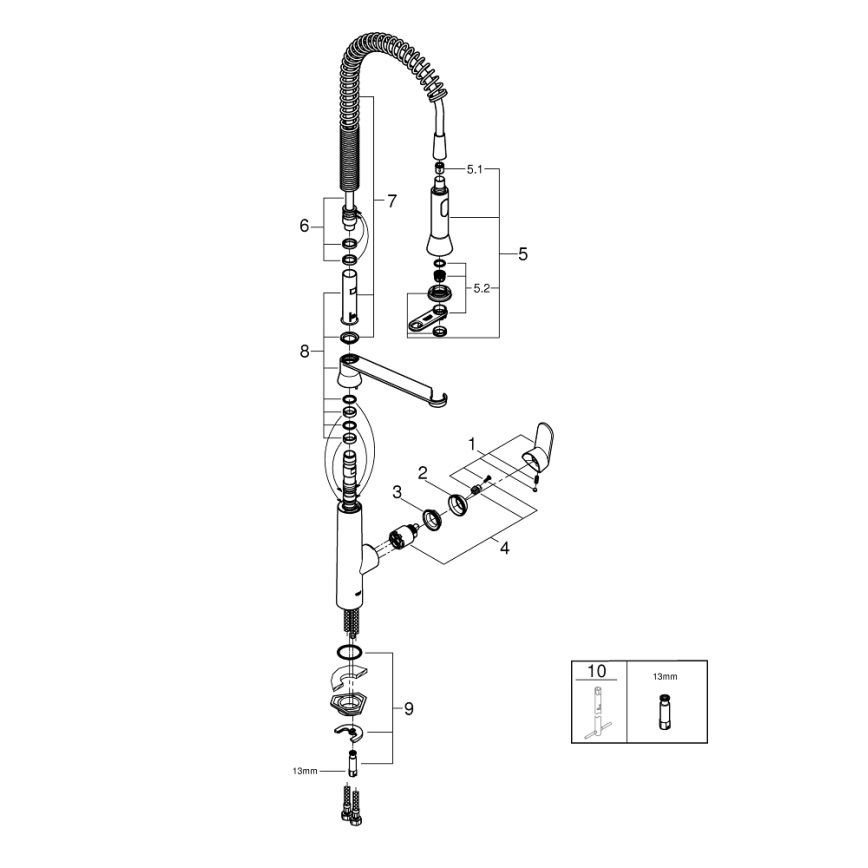 GROHE 32950000 - Baterie pentru chiuvetă K7 crom lucios