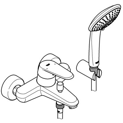 GROHE 33395002 - Set pentru cadă cu baterie EURODISC COSMOPOLITAN, crom lucios