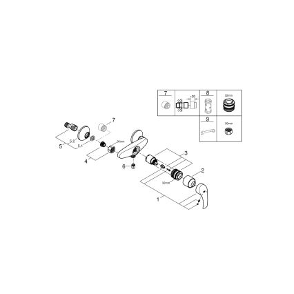 GROHE 33555002 - Baterie de duș EUROSMART DN 15 crom lucios