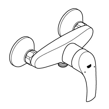 GROHE 33555002 - Baterie de duș EUROSMART DN 15 crom lucios