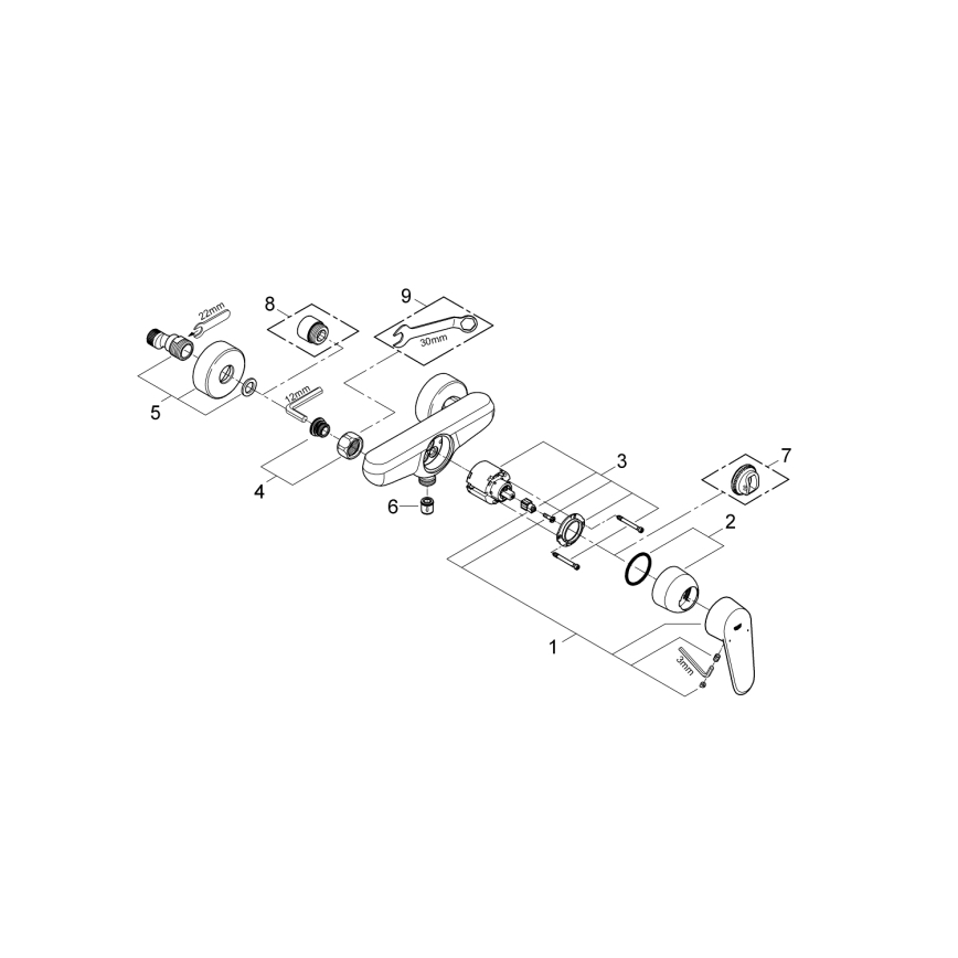GROHE 33569002 - Baterie de duș EURODISC COSMOPOLITAN DN 15, crom lucios