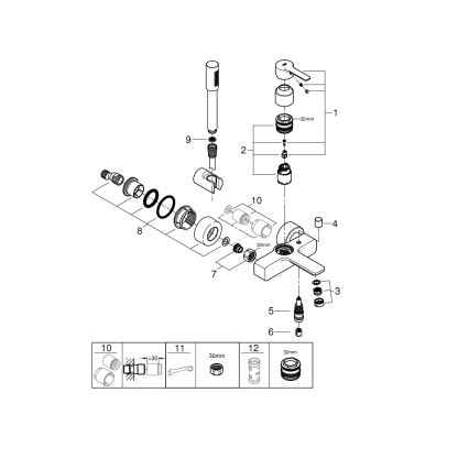 GROHE 33850001 - Baterie de cadă LINEARE DN 15, crom lucios