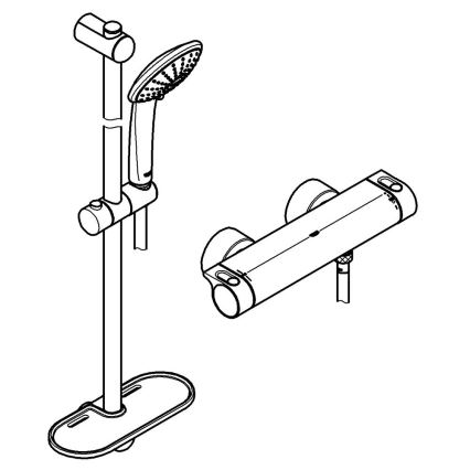GROHE 34195001 - Baterie termostatică GROHTHERM 2000 cu set de duș EUPHORIA 110, crom