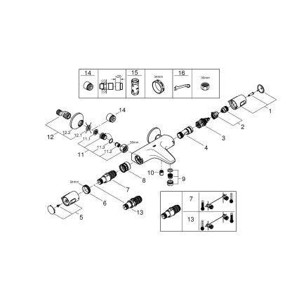 GROHE 34227002 - Baterie termostatică pentru cadă PRECISION TREND DN 15, crom lucios
